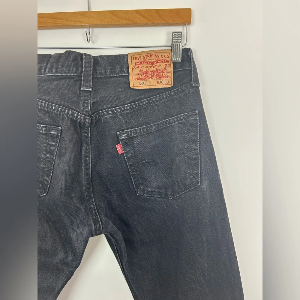 Levi’s 501 washed Black Denim 30 x‎ 32 100% cotton